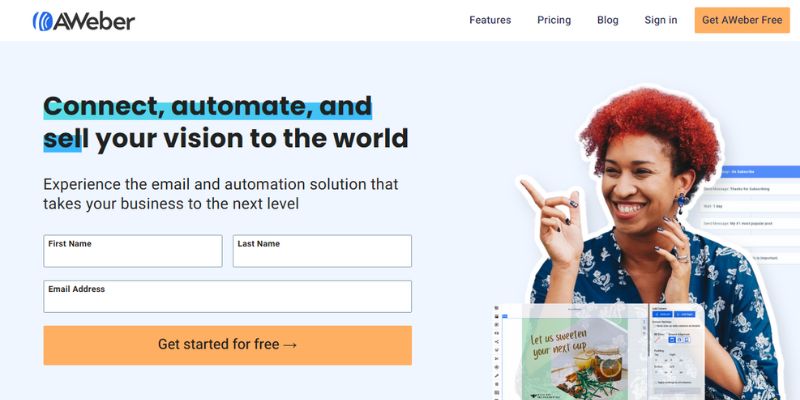 AWeber main page