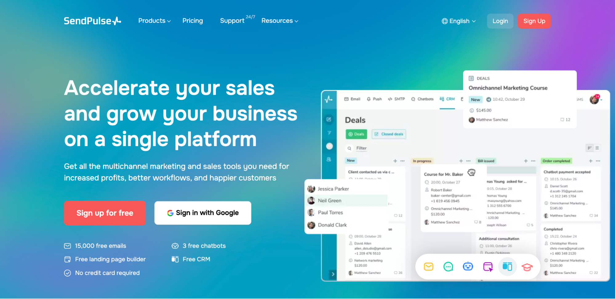 SendPulse suite page