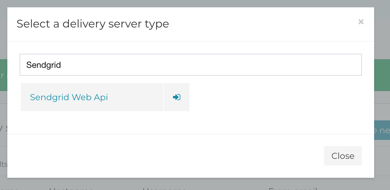 Create sendgrid web api delivery server